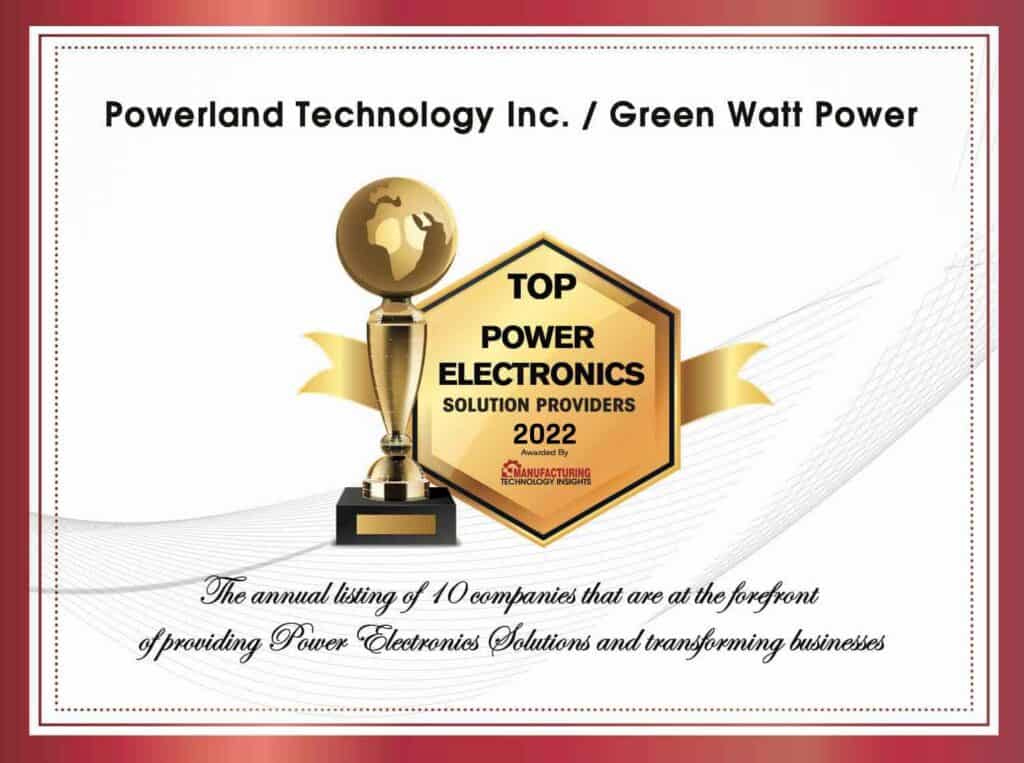 Powerland Technology Inc. / Green Watt Power 2022 certificate
